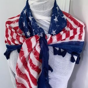 NEW Patriotic Scarf/Wrap Size 39”x39”